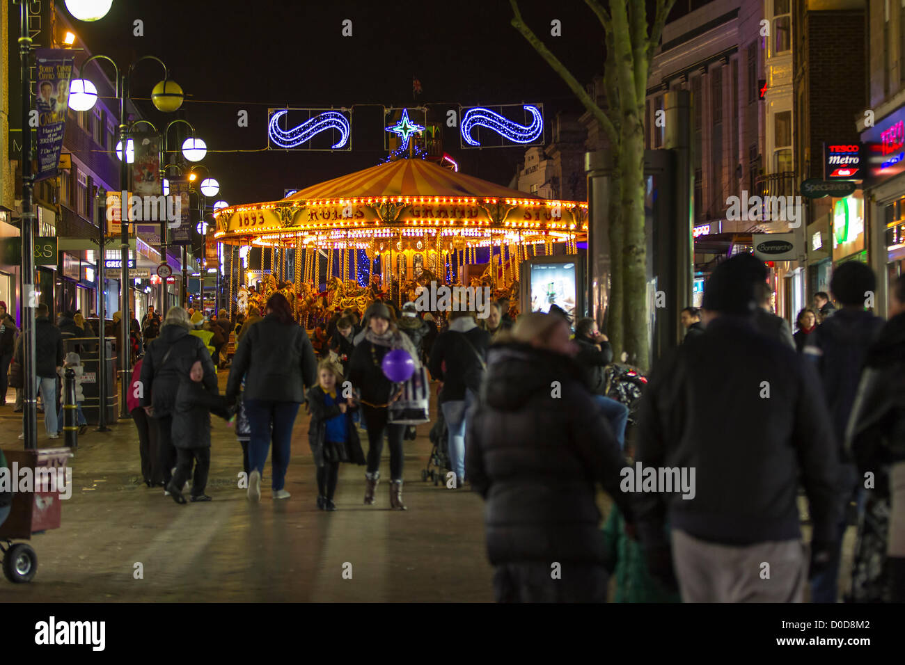 20121122. Abington Street, Northampton. UK . Denise Welch turned on