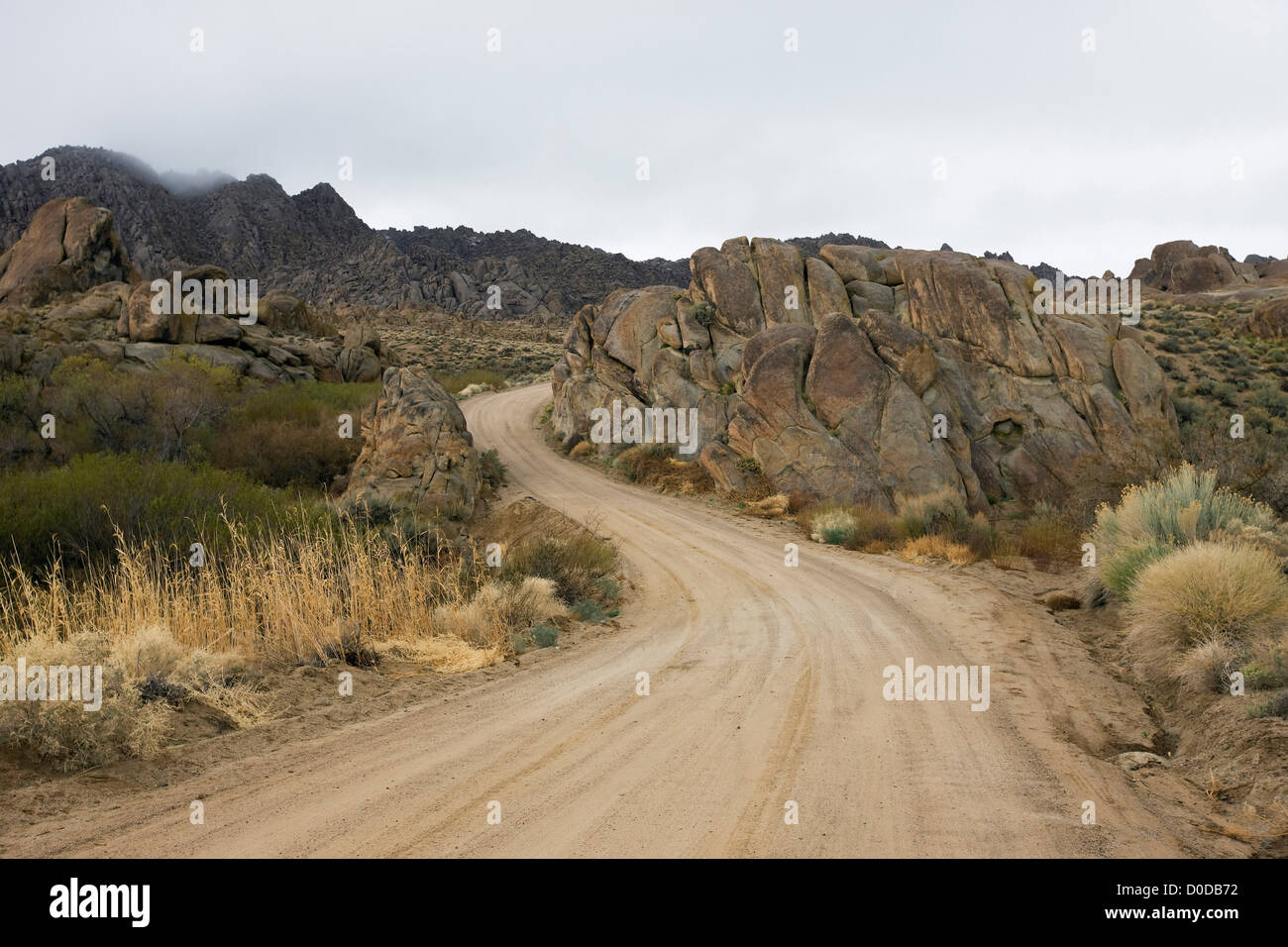 Lonely Road in The Alabama Hills Stock Photo Alamy