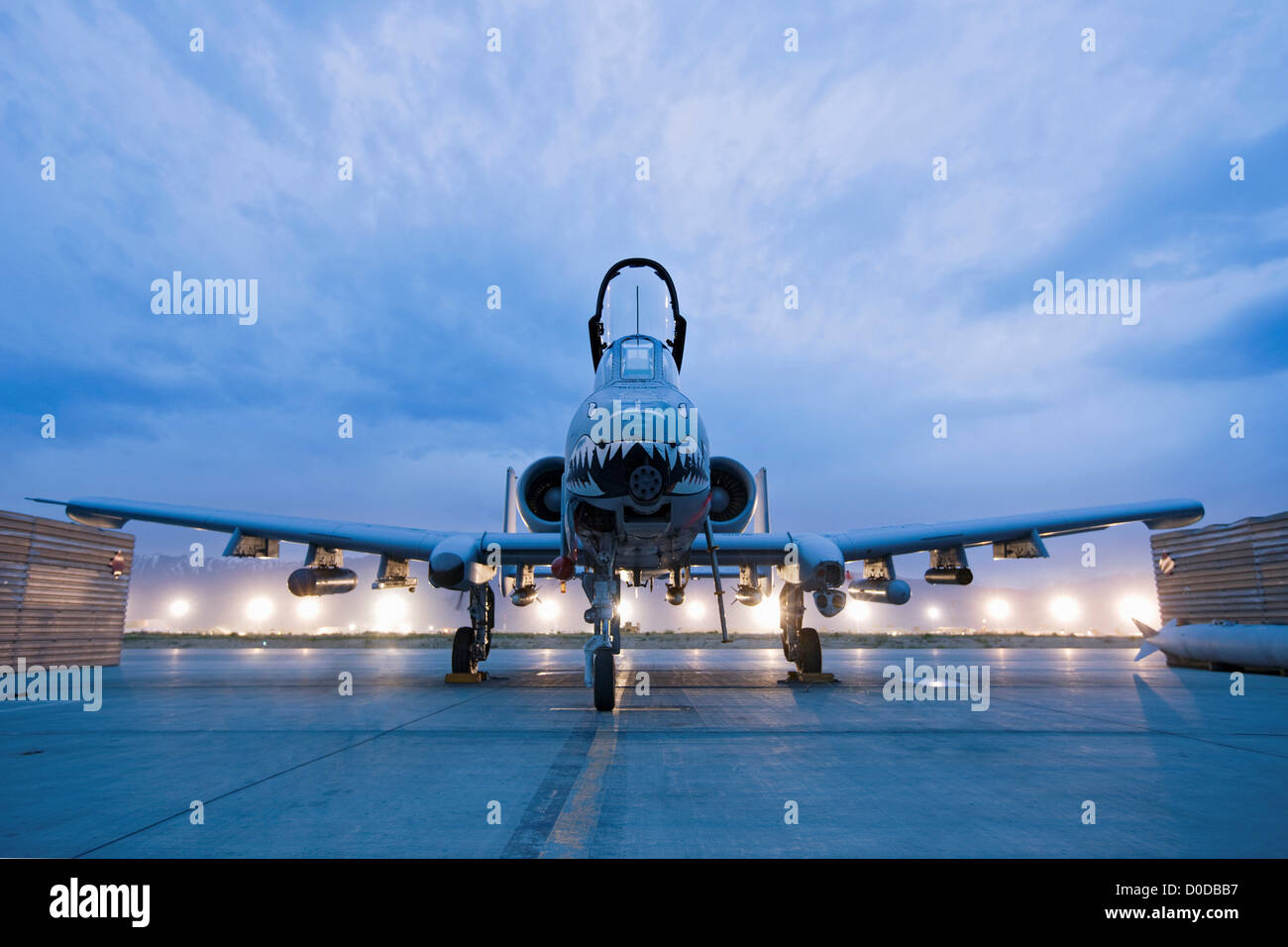 A-10 Thunderbolt II 'Warthog' at Dusk Stock Photo