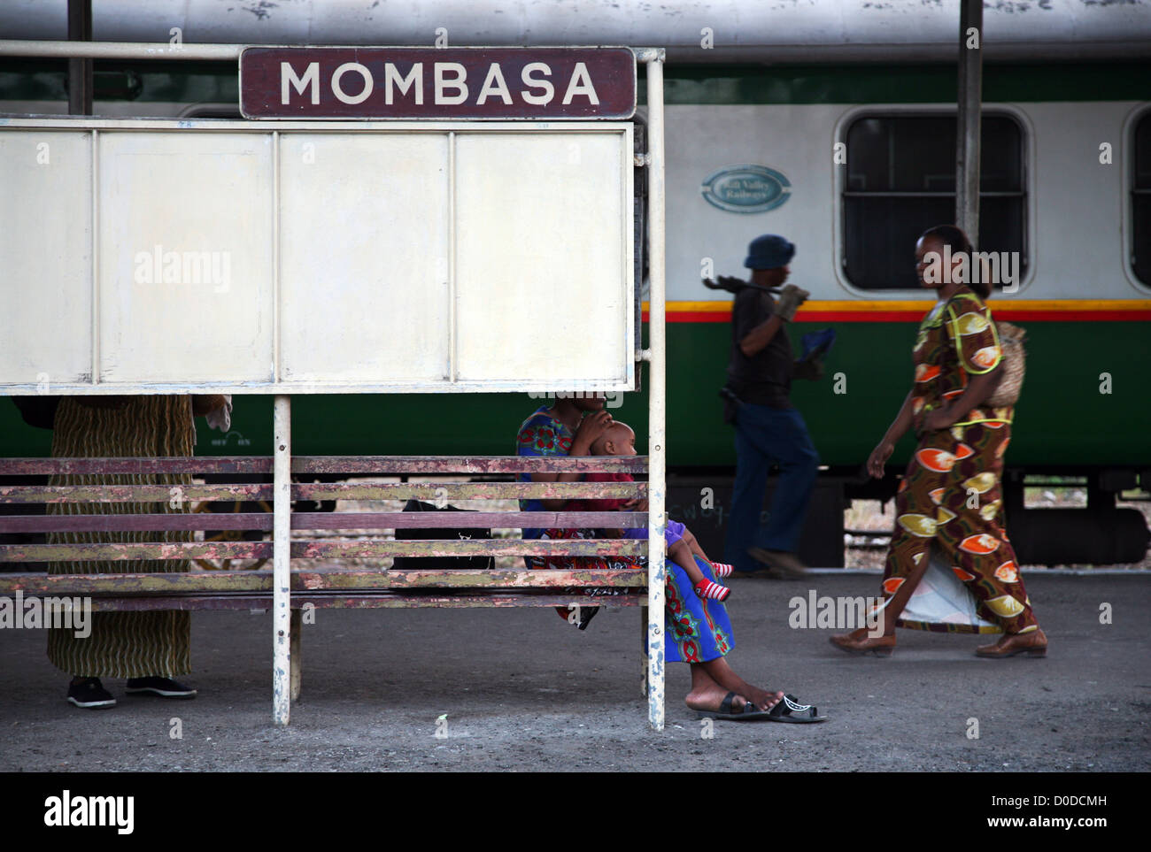 Mombasa Train Station, Mombasa, Kenya, East Africa. 12/2/2009. Photograph: Stuart Boulton/Alamy Stock Photo
