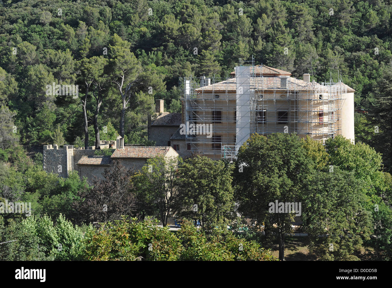 The Vauvenargues castle where famous painter Pablo Picasso is buried, in the foothills of Mont Sainte-Victoire, Provence, France Stock Photo