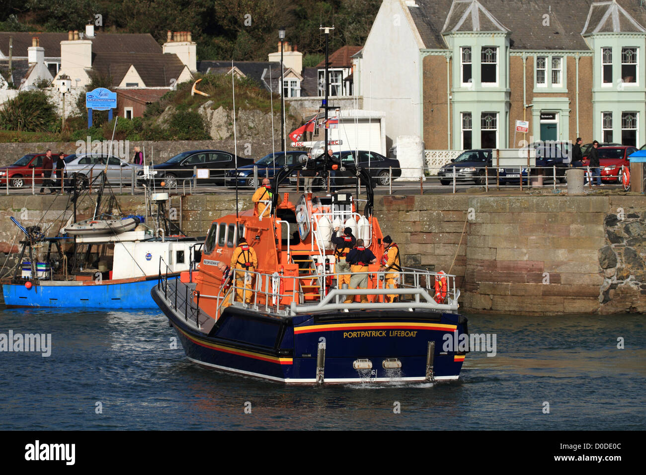 RNLB John Buchanan Barr returning to berth in Portpatrick. Stock Photo