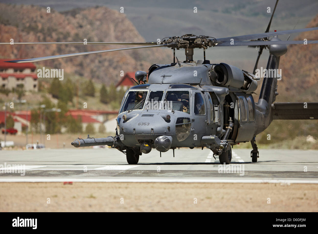 MH-60 Pave Hawk, a special operations variant of the Sikorsky UH-60 Black Hawk helicopter. Stock Photo