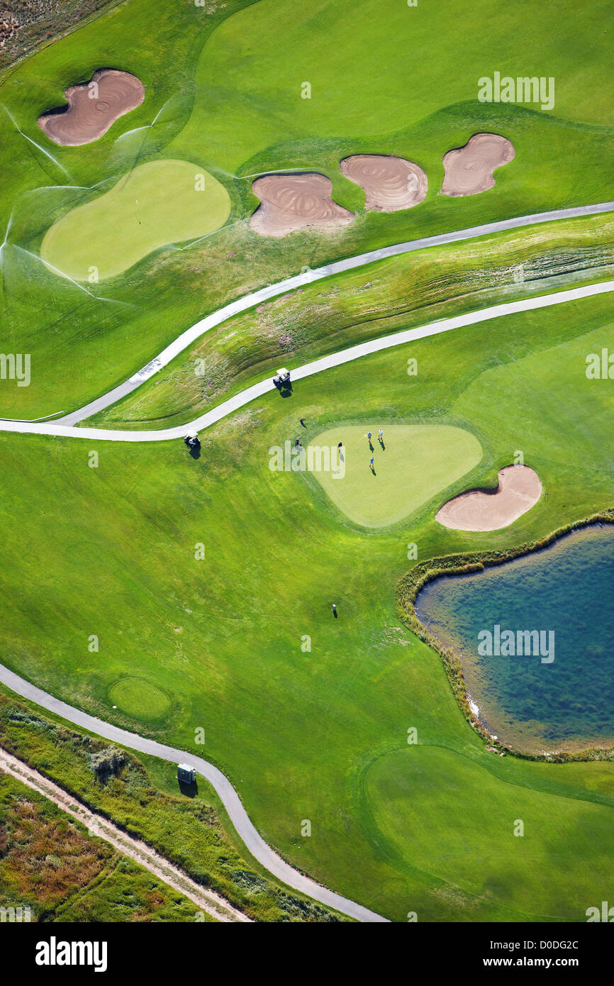 Aerial view of a golf course Stock Photo Alamy