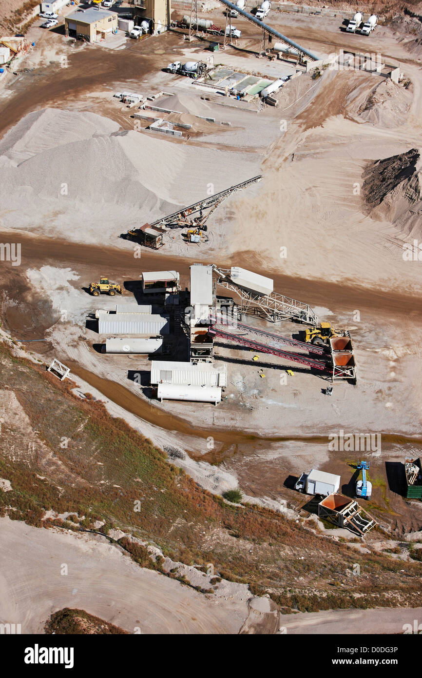 Aerial view of a gravel quarry Stock Photo Alamy