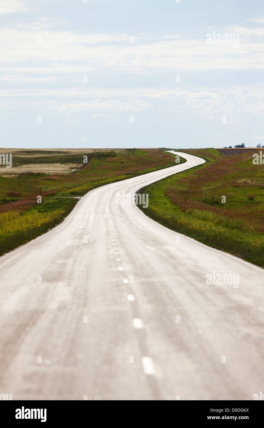 Winding country road, western Nebraska Stock Photo Alamy