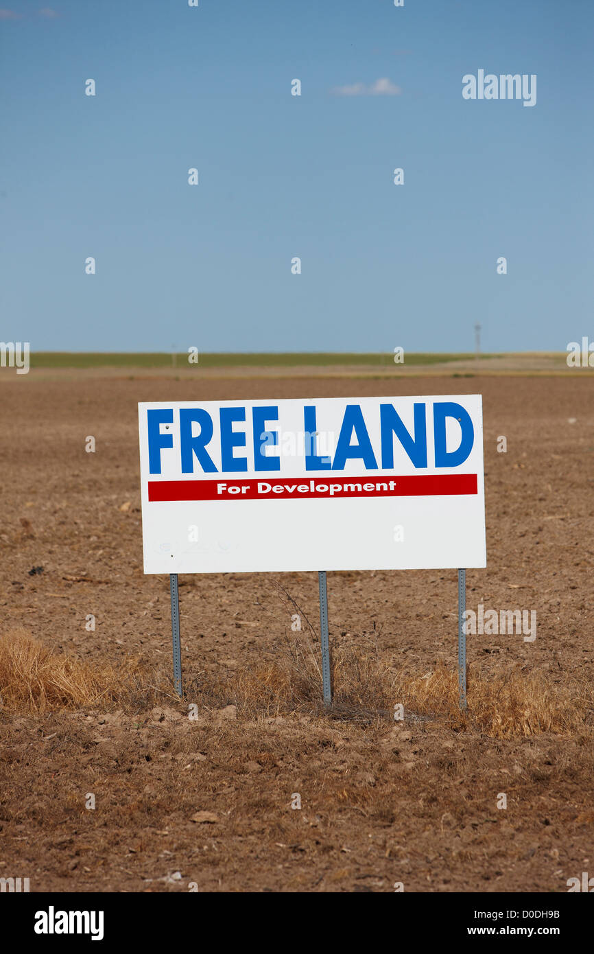 Free Land sign, western Kansas Stock Photo Alamy