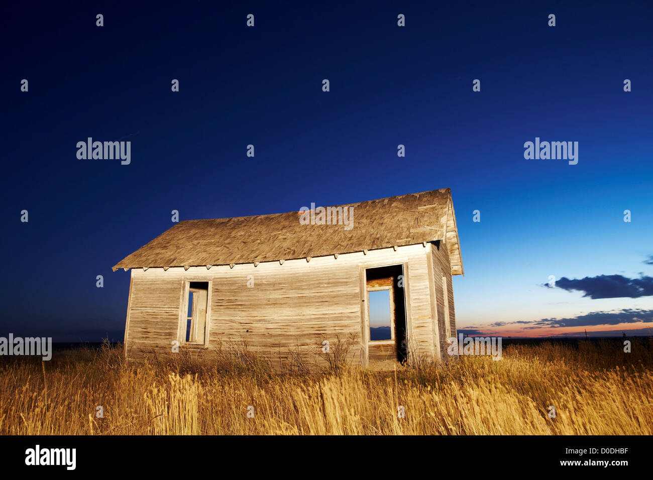Abandoned ranch house, eastern plains of Colorado Stock Photo