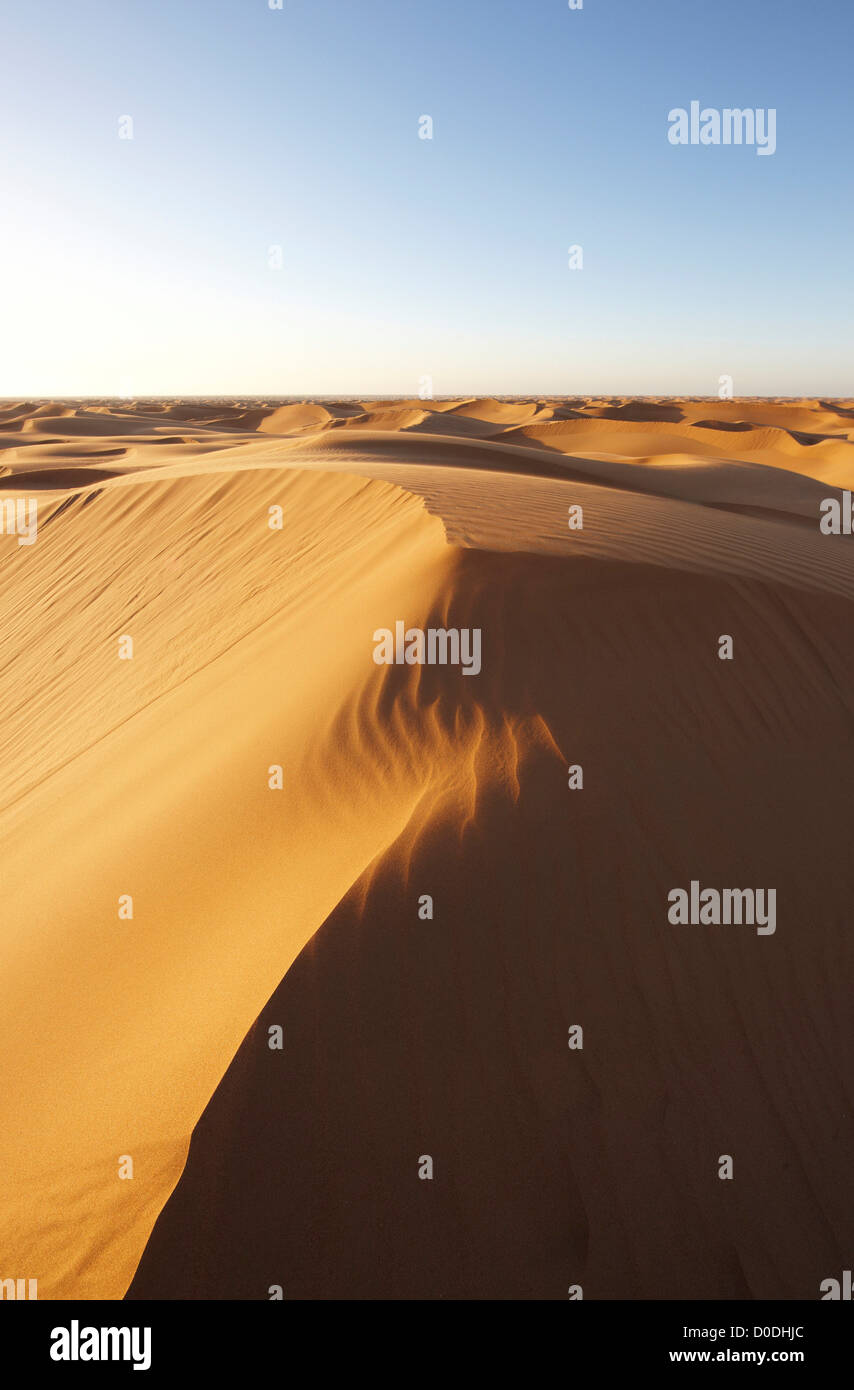 Sand dunes at sunset, near Laayoune (El Aaiun), Western Sahara, north ...