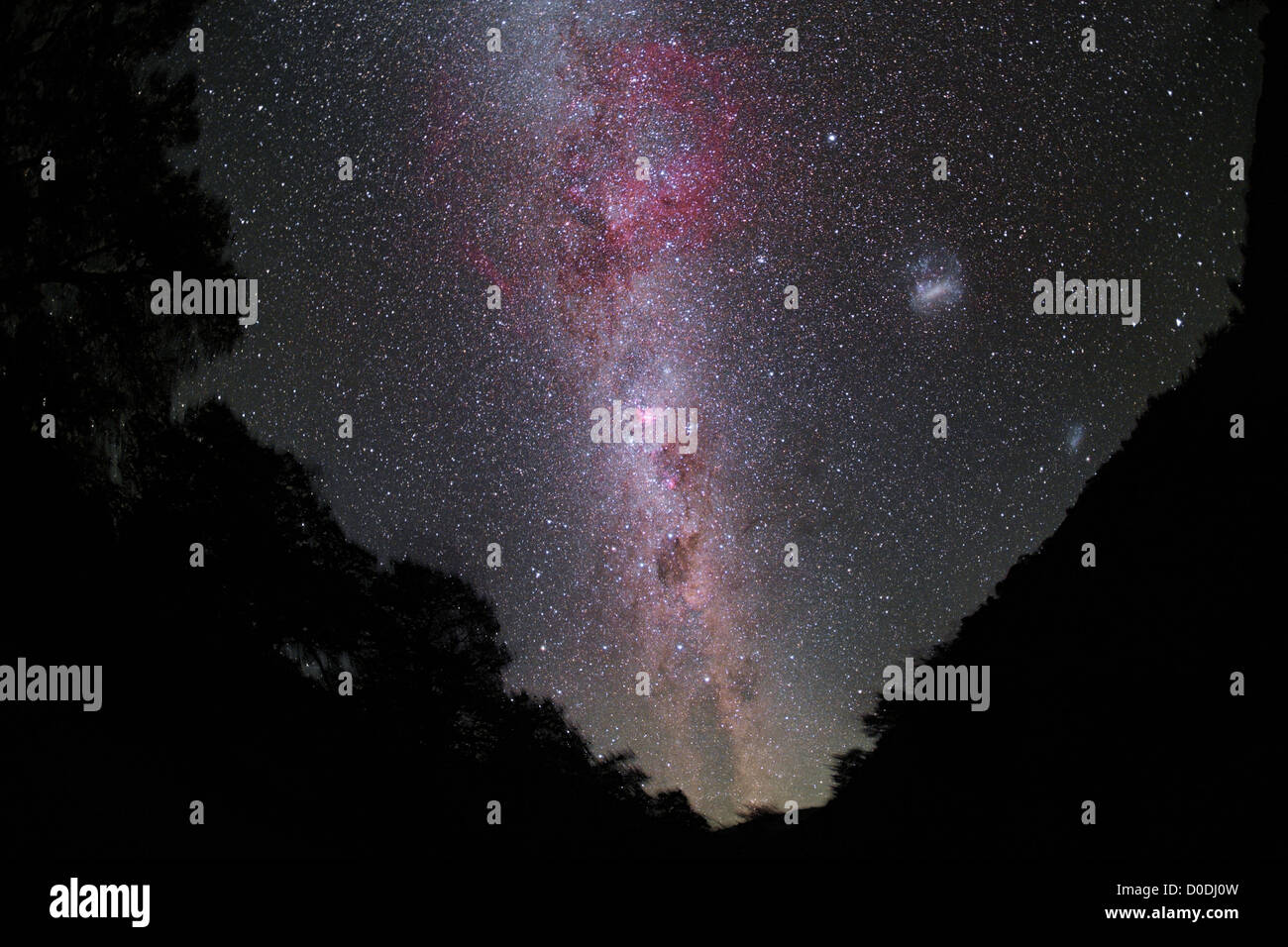 Milky Way and Magellanic Clouds Stock Photo - Alamy