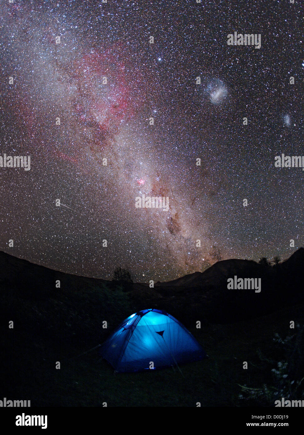 Milky Way and Magellanic Clouds Stock Photo - Alamy