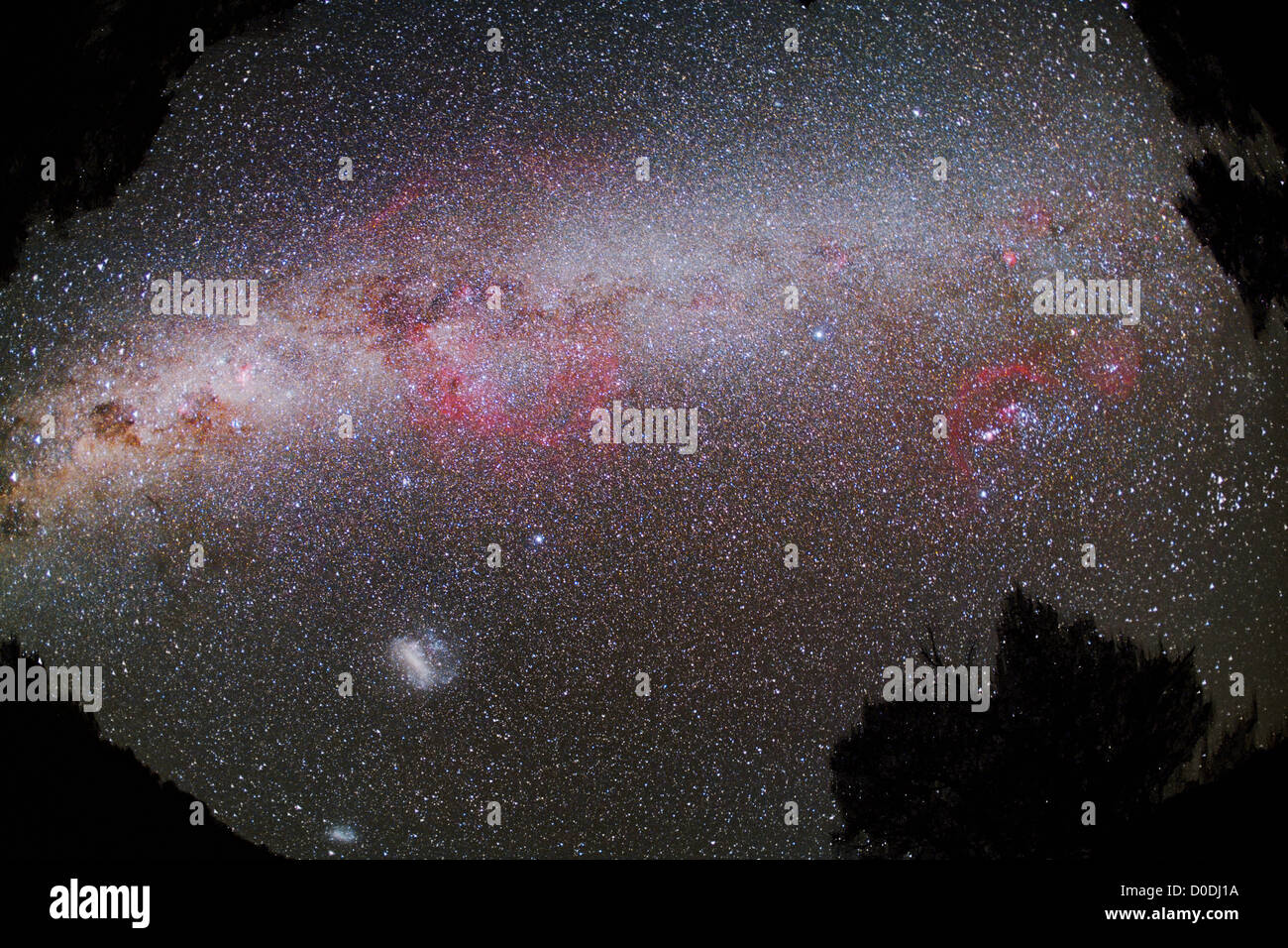 Milky Way and Magellanic Clouds Stock Photo - Alamy