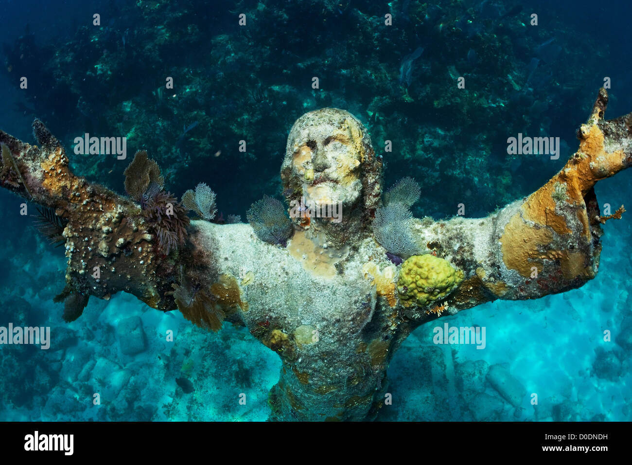 Underwater Statue of Christ Stock Photo Alamy