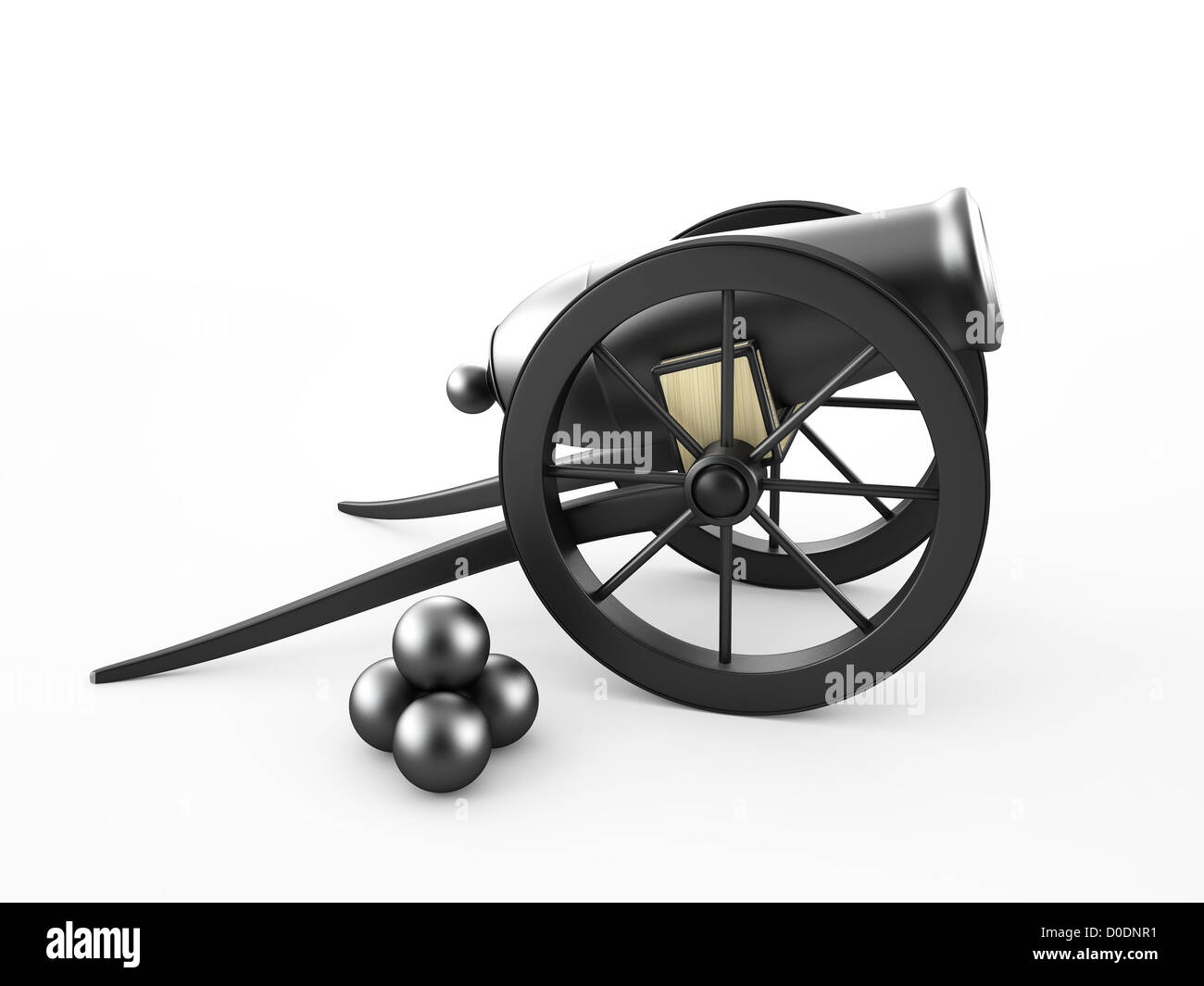Ancient cannon on wheels isolated on white Stock Photo - Alamy