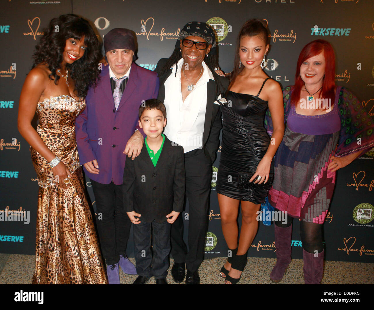 Guests, Steven Van Zandt, Ethan Borthnick, Nile Rogers, Melissa Jimenez,  Kate Pierson at the We Are Family 8th Annual Stock Photo - Alamy