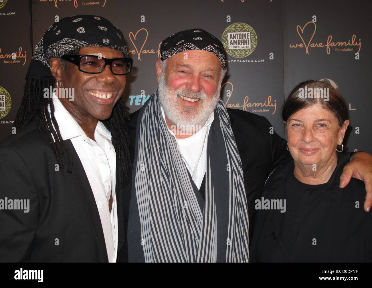 Nile Rogers Bruce Weber nan Bush at the We Are Family th Annual Celebration Gala at the Hammerstien Ballroom. New York Stock Photo
