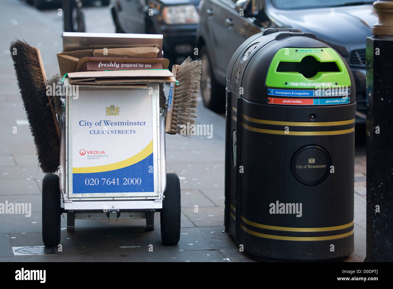Trash Cans on the streets of London England Stock Photo Alamy