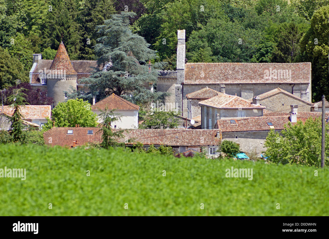 The French village of Feuillade Stock Photo
