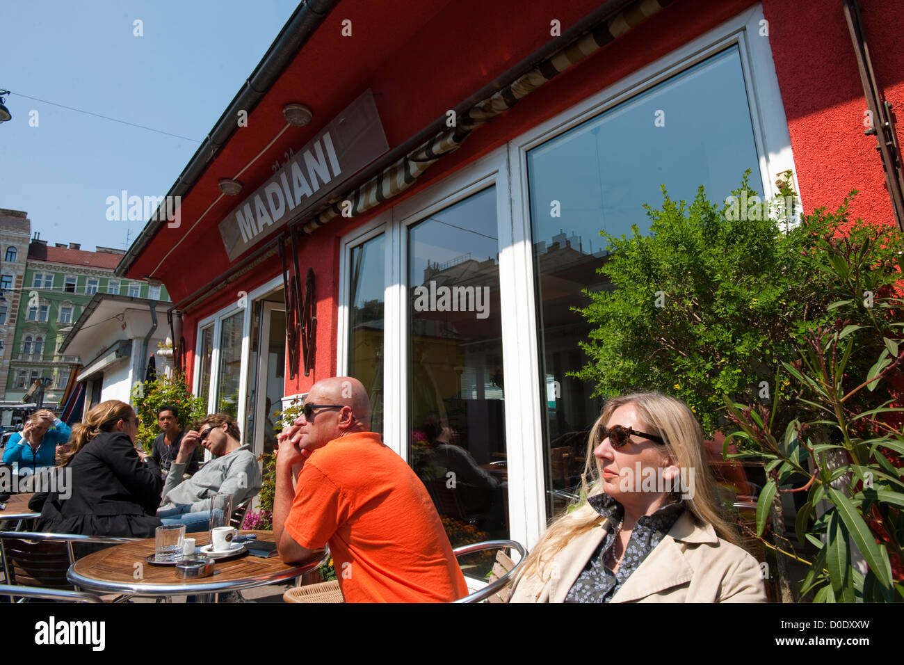 Österreich, Wien II, Karmelitermarkt, Restaurant Madiani serviert Spezialitäten aus Georgien. Stock Photo