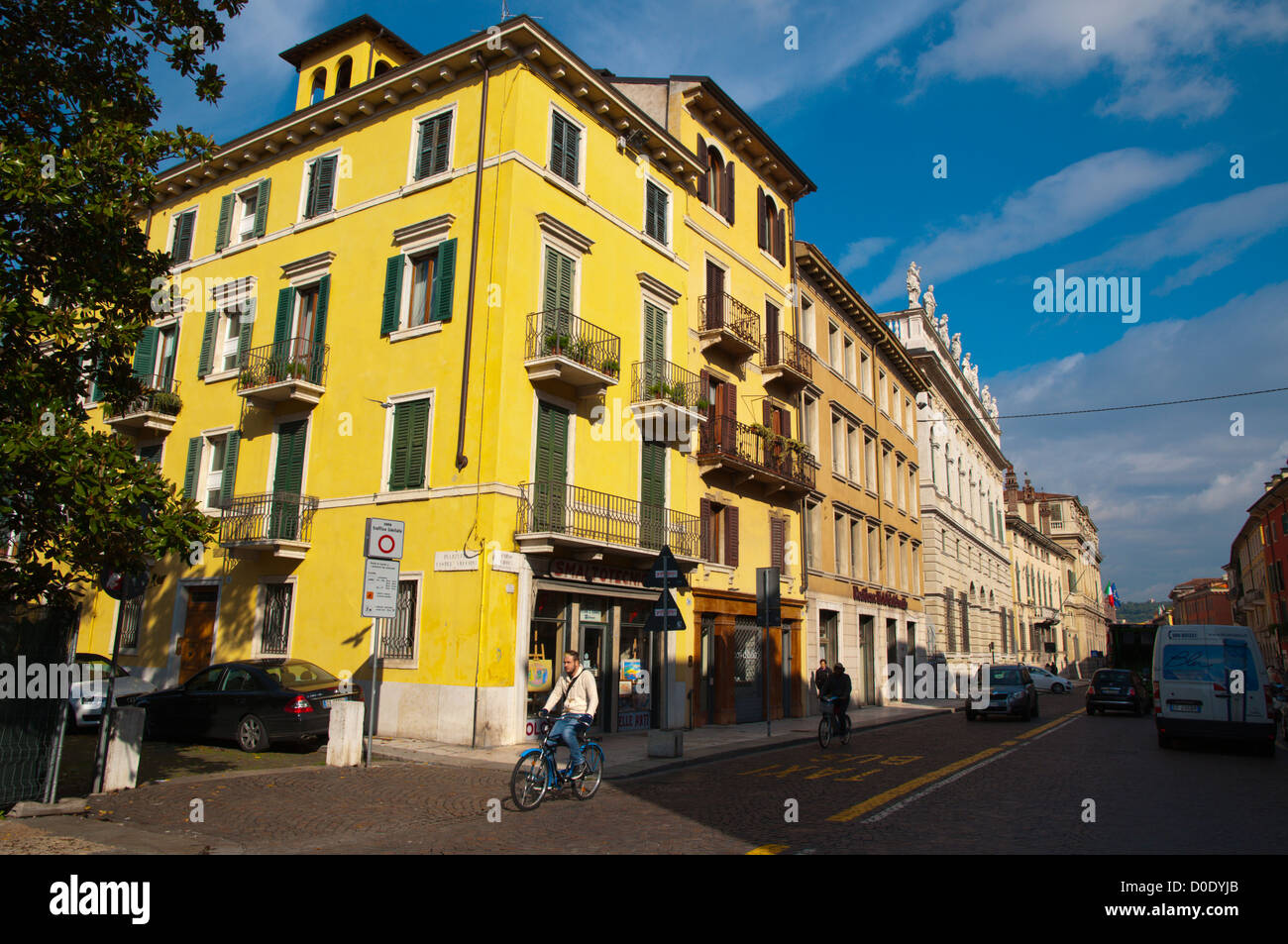 Corso Cavour street central Verona city the Veneto region northern Italy Europe Stock Photo