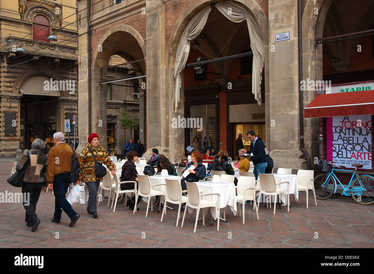 Piazza Maggiore square central Bologna city EmiliaRomagna region