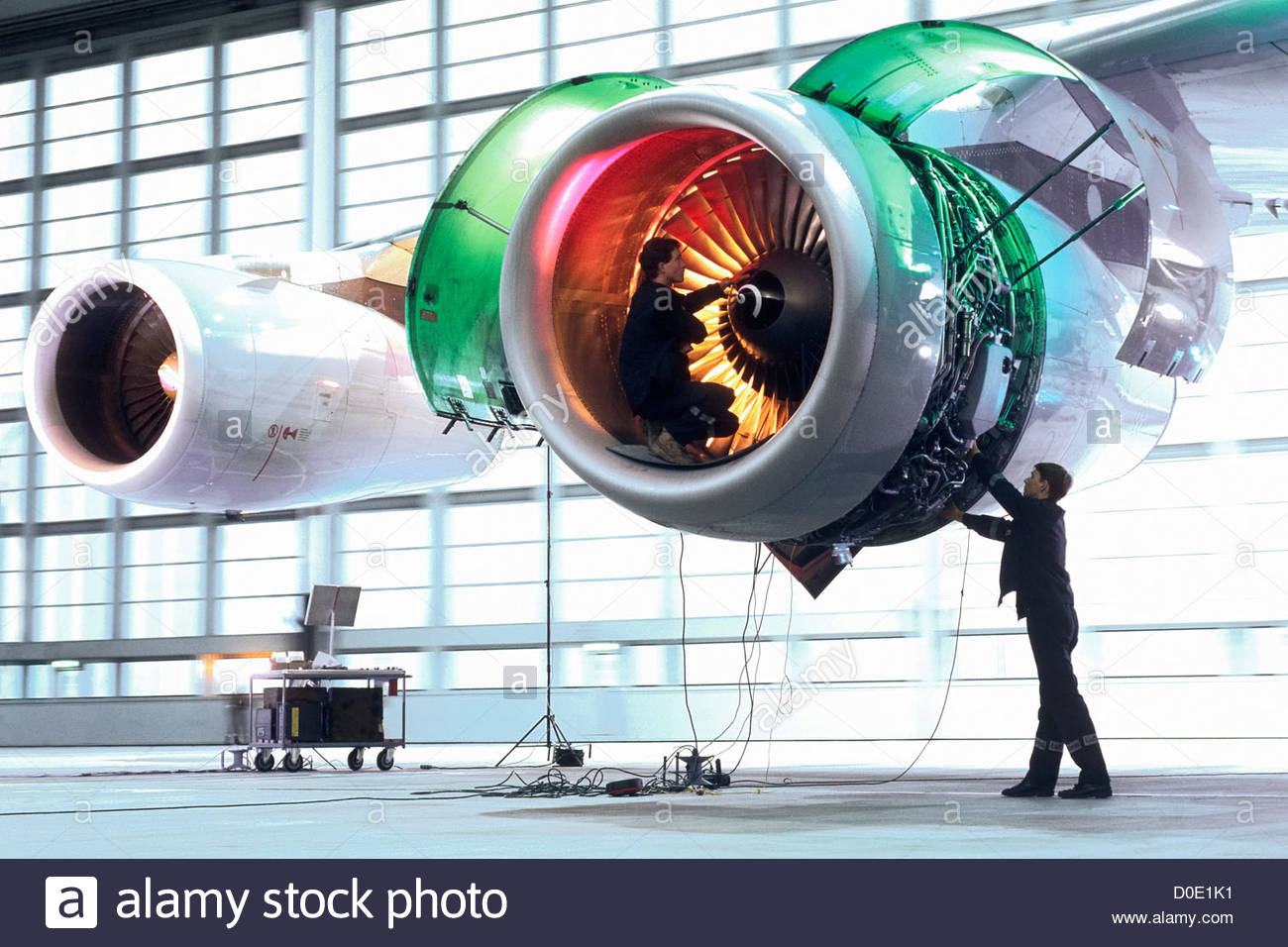 Jet Engine Maintenance Stock Photo Alamy