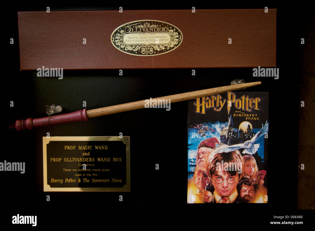 London, UK. Friday 23rd November 2012. Christies auction house showcasing memorabilia from every decade of the past century of popular culture from the industries of film and music. Harry Potter magicians wand as used in Harry Potter & the Sorcerers Stone. Stock Photo