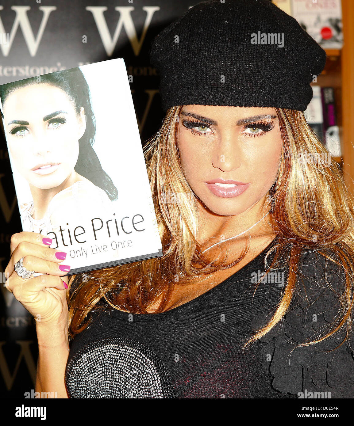 Katie Price signs copies of her book 'You Only Live Once' at Waterstones Boston Lincolnshire, England - 29.10.10 Stock Photo