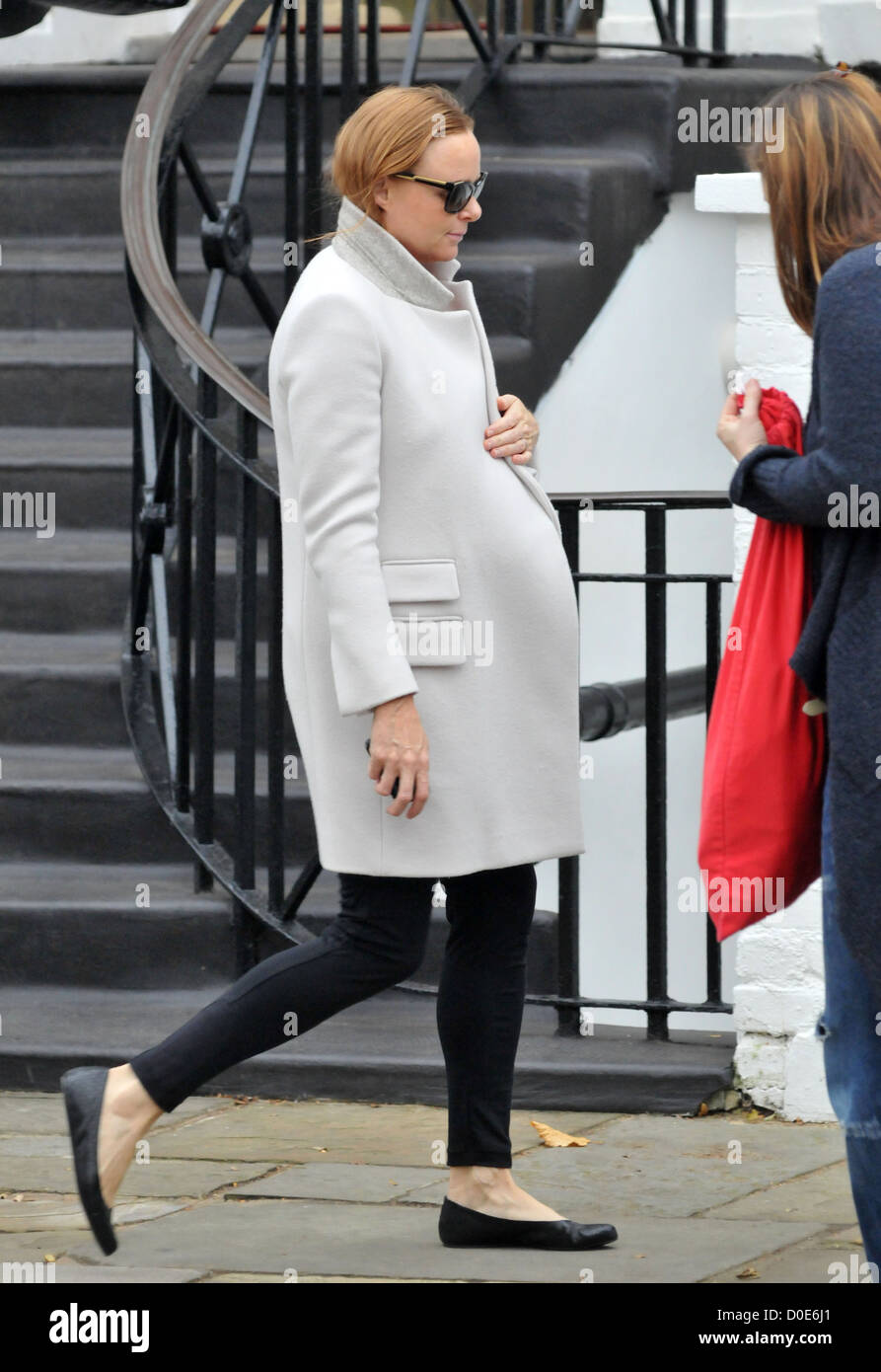 A heavily pregnant Stella McCartney makes her way home after