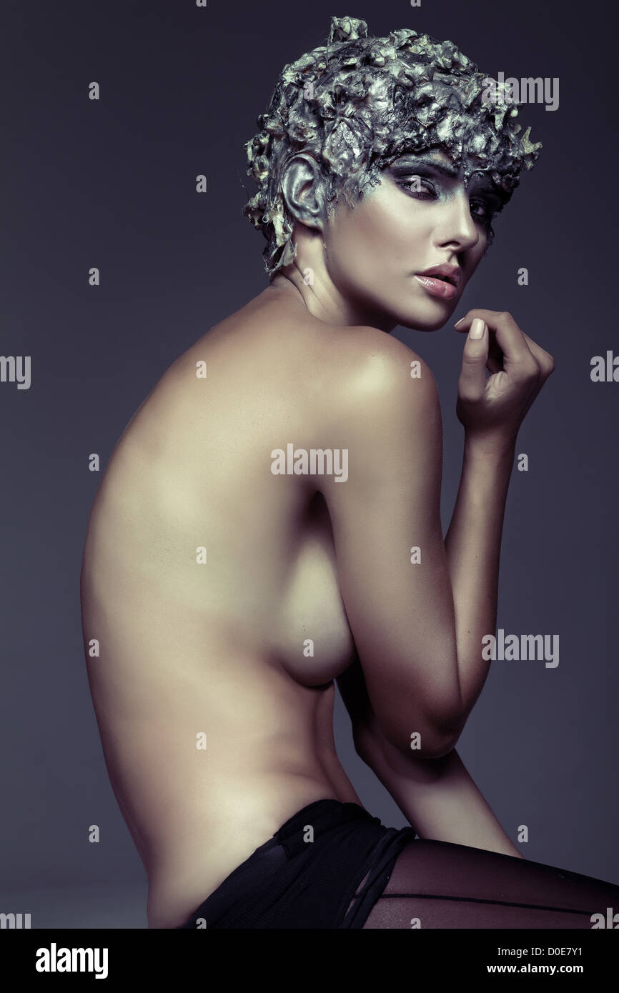 Art picture of naked sensual lady Stock Photo