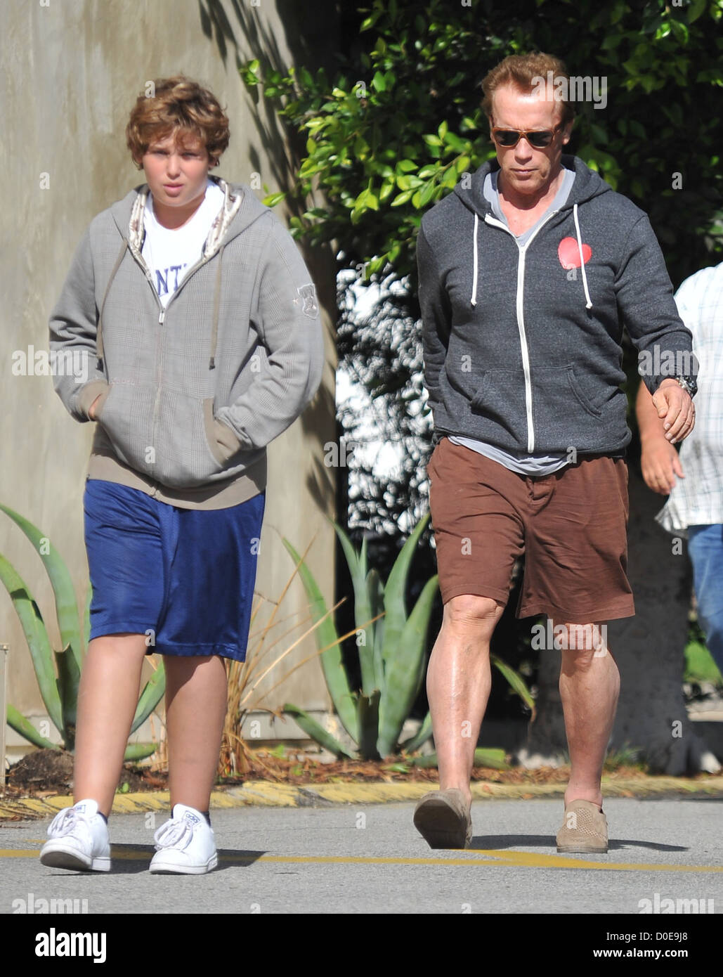 Arnold Schwarzenegger takes his son for lunch in Santa Monica Los