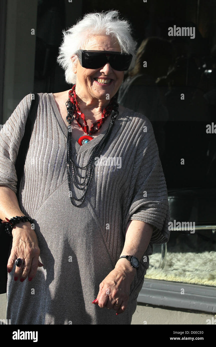 DJ Mamy Rock real name Ruth Flowers out and about on Melrose Ave in West Hollywood. Los Angeles California Stock Photo