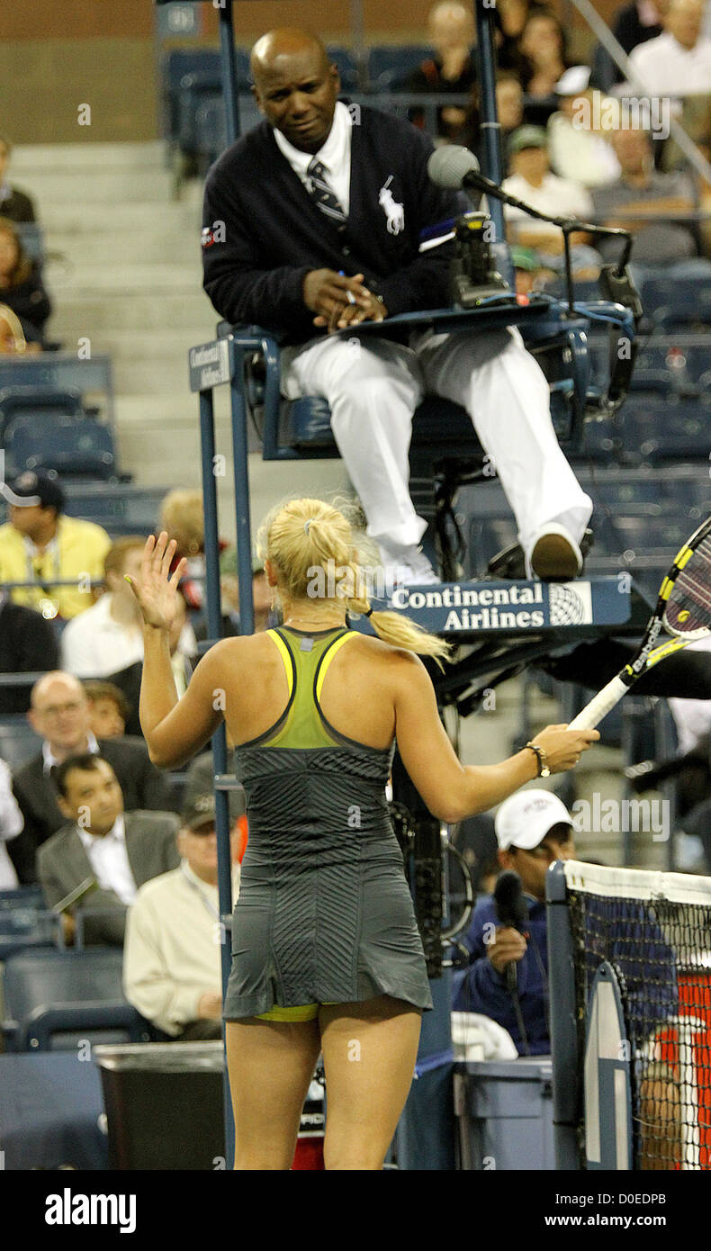 Caroline Wozniacki US Open - Day 10 - Caroline Wozniacki of Denmark v Dominika Cibulkova of Slovakia at the USTA Billie Jean Stock Photo