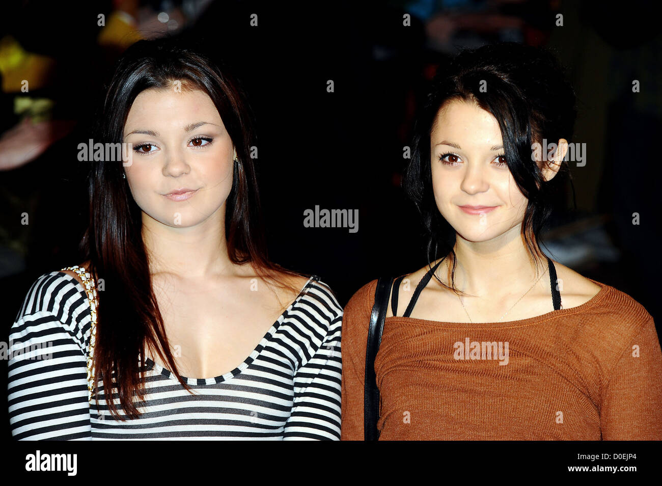 Kathryn Prescott and Megan Prescott UK premiere of 'Jackass 3D' at BFI IMAX London, England - 02.11.10 Stock Photo