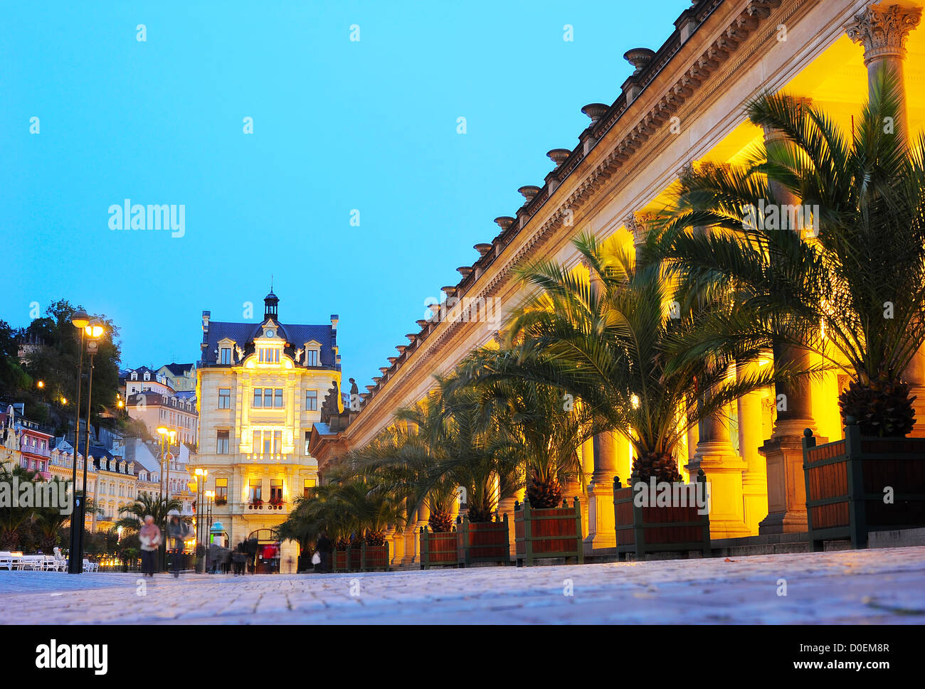 Karlovy Vary thermal mineral springs colonnade, Czech Republic. Stock Photo