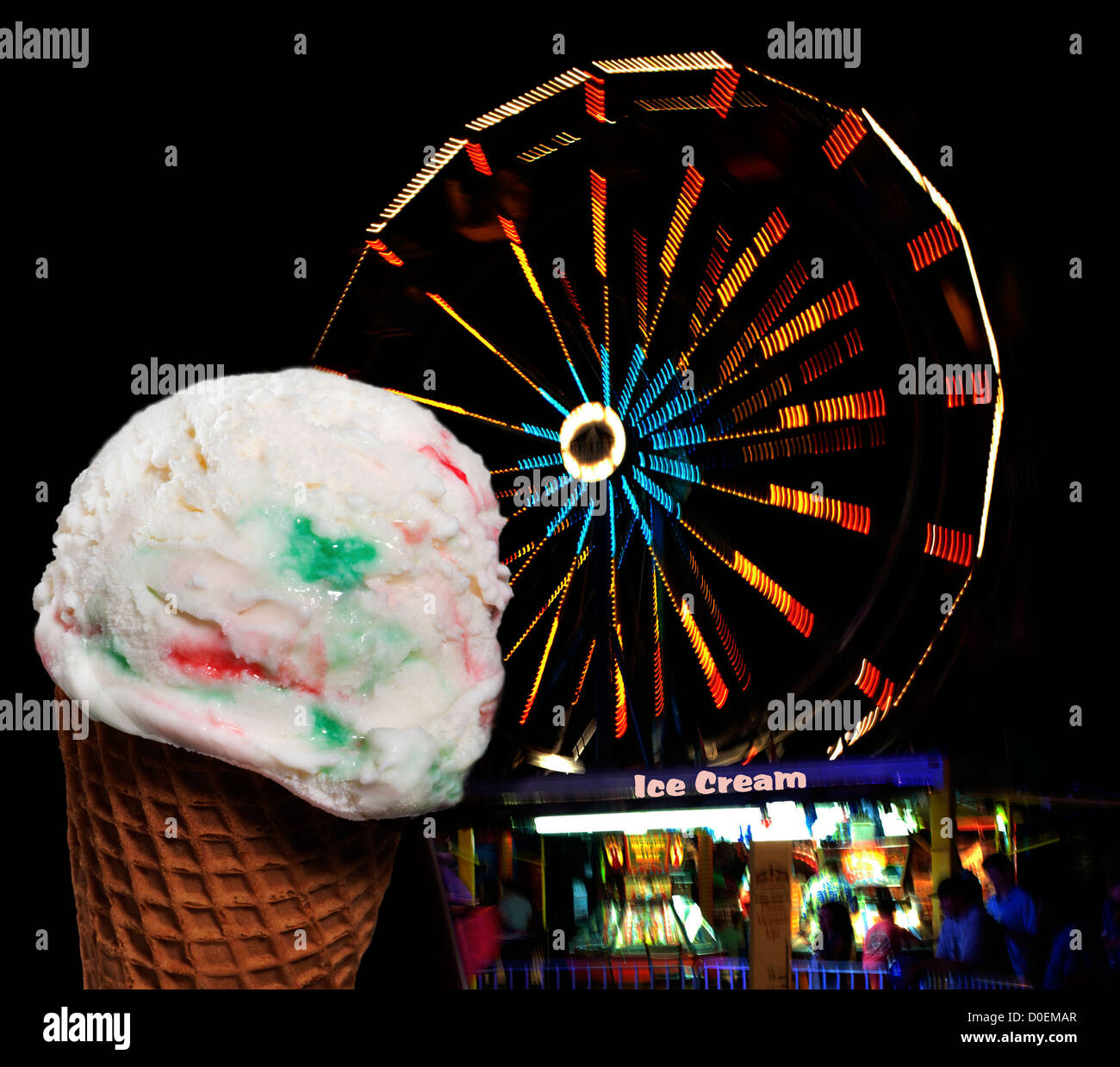 ice cream cone at fair Stock Photo Alamy