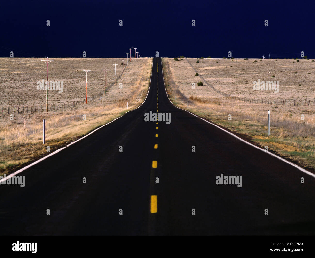 Open Highway and a Stormy Sky Stock Photo - Alamy