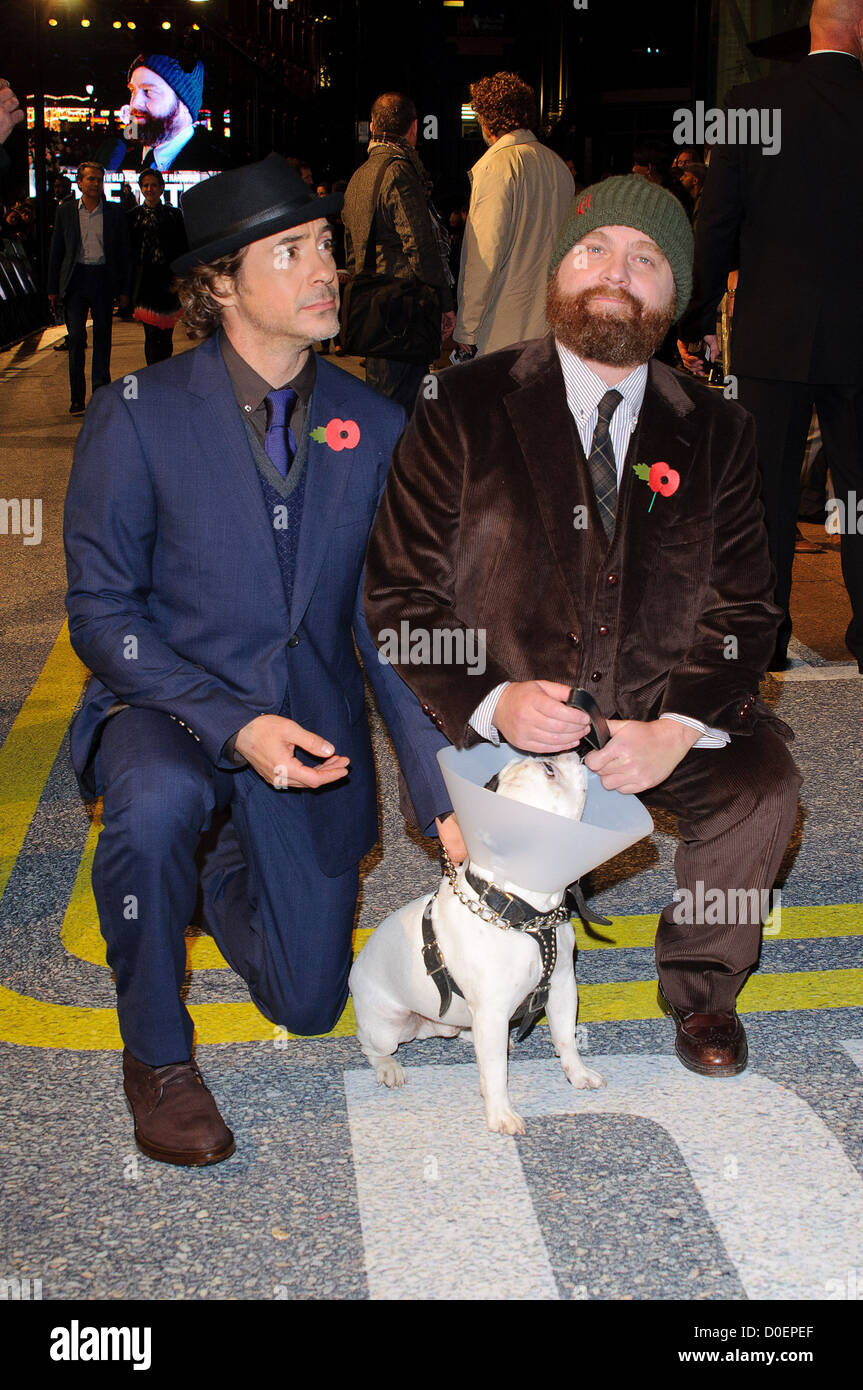 Robert Downey Jr and Zach Galifianakis, UK premiere of 'Due Date' at
