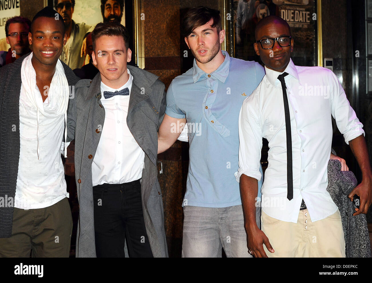 Kalvin LaMey, Jordan Gabriel, Alex Murdoch and Ryan-Lee Seager FYD, UK premiere of 'Due Date' at The Empire Cinema, Leicester Stock Photo