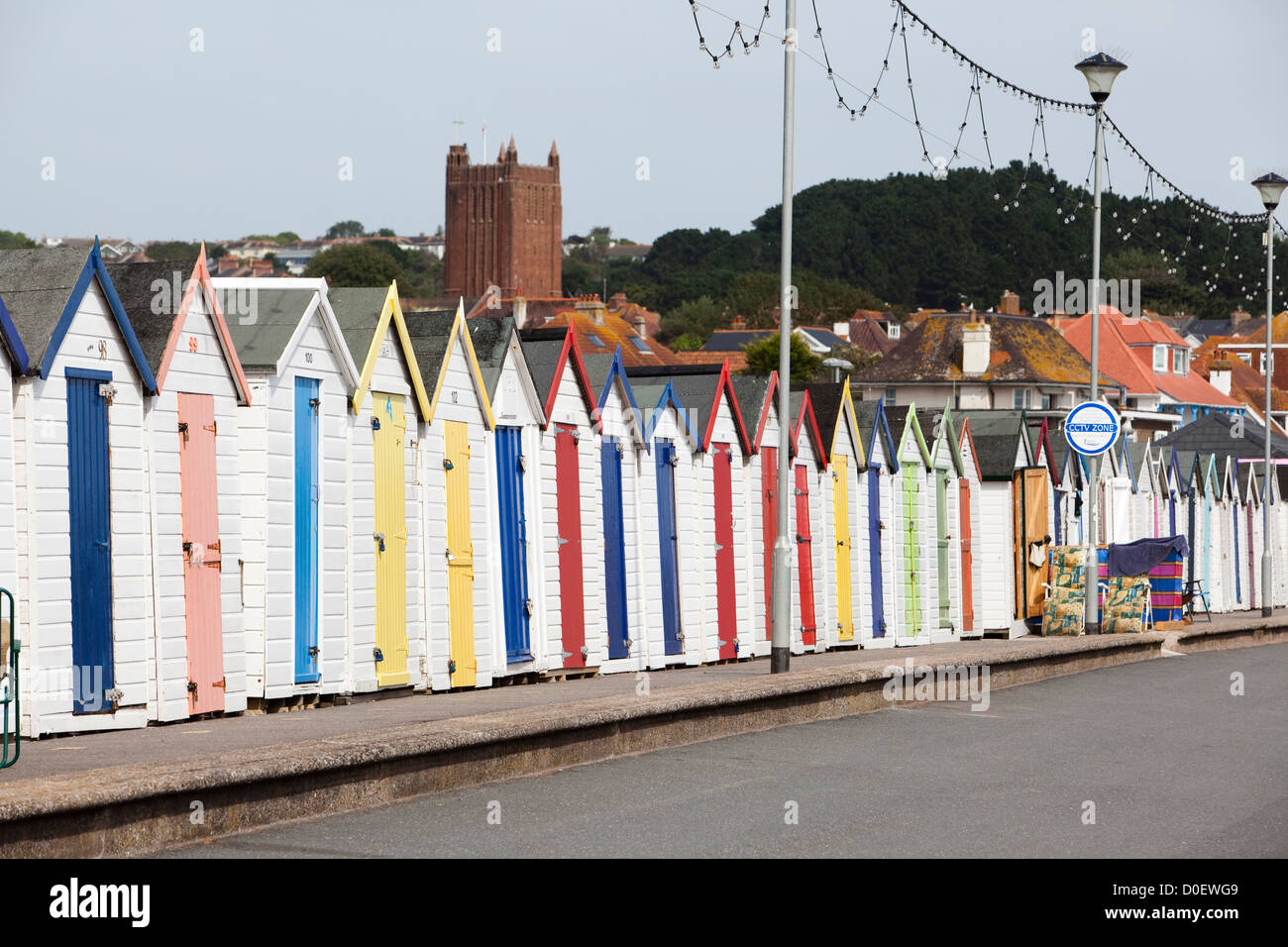 Line of small wood houses in the seafront of Torquay, England Stock Photo