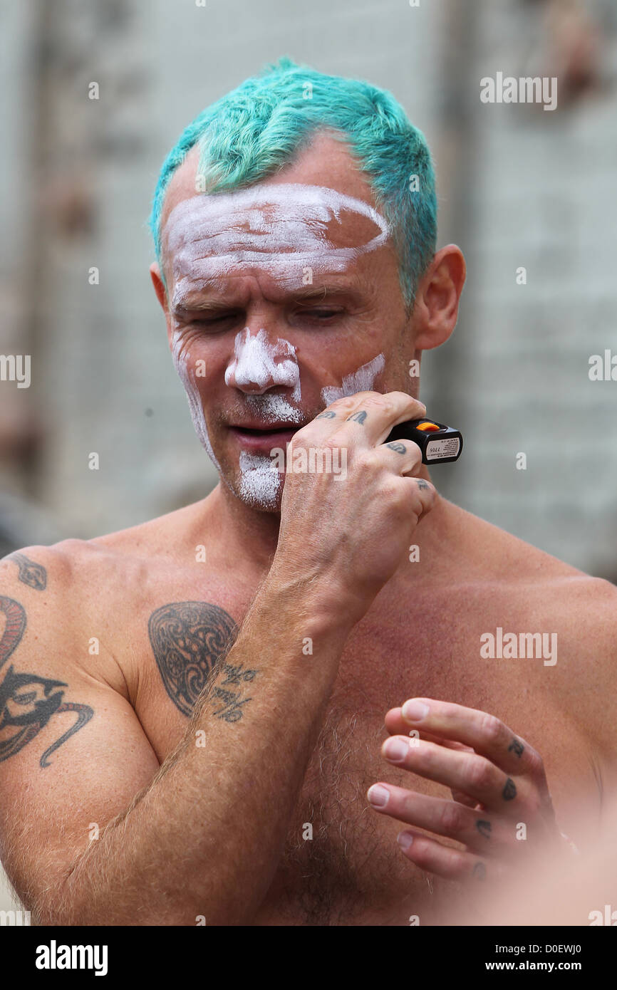 Michael Peter Balzary aka Flea Surfrider Foundation's 5th Annual Celebrity Expression Session First Point, Surfrider Beach in Stock Photo