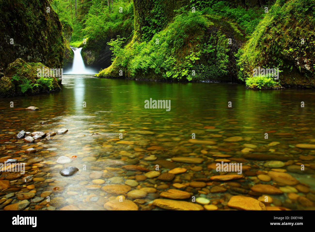 Punch Bowl Falls is waterfall on Eagle Creek upstream Metlako Falls one