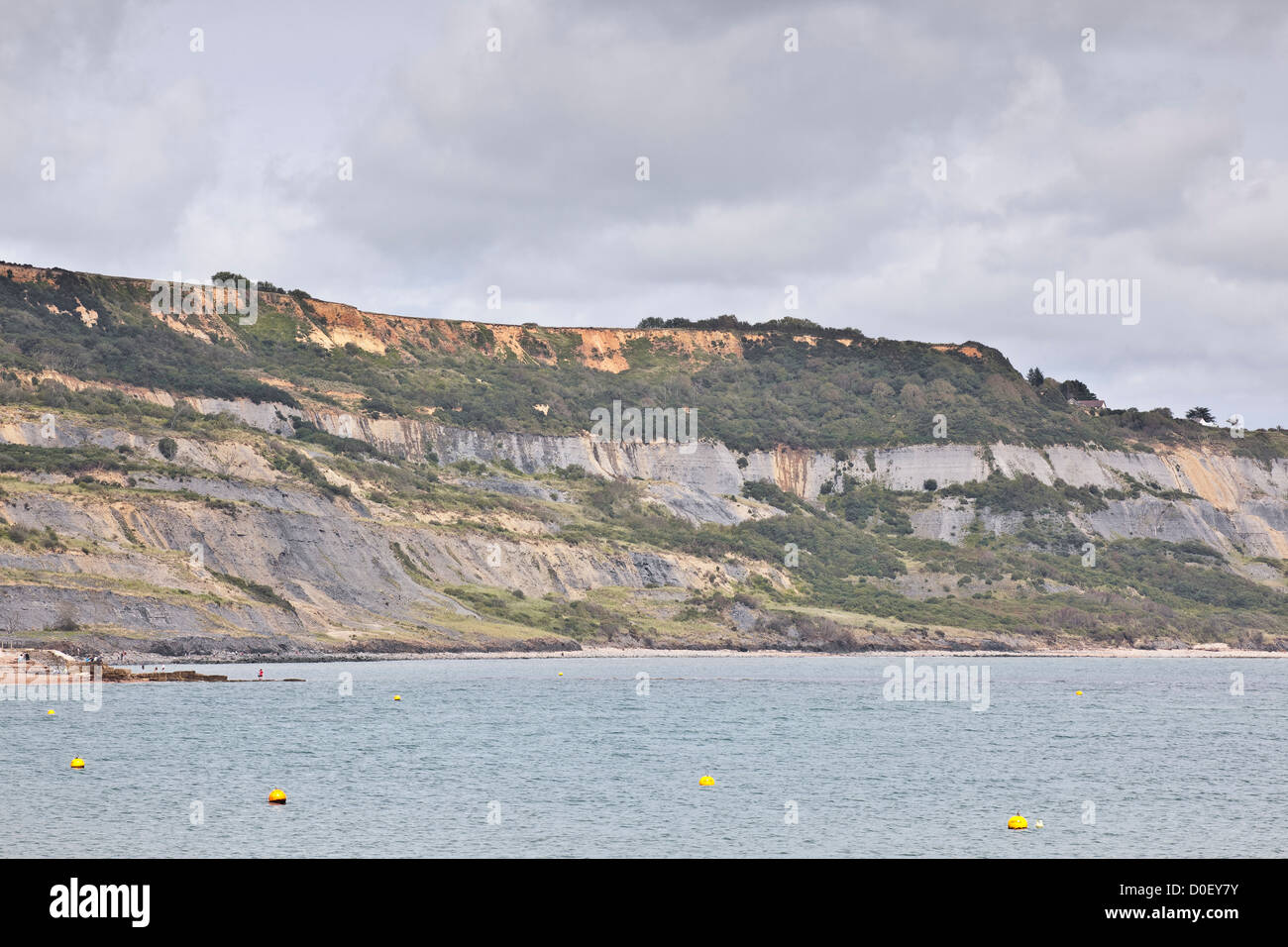 The Jurassic Heritage coastline near to Lyme Regis in Dorset. Stock Photo