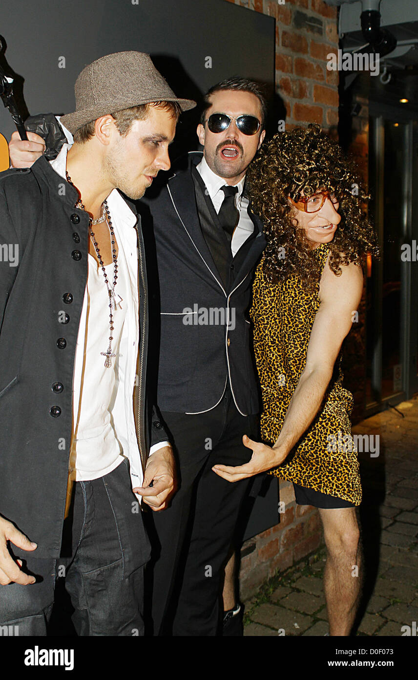 Ashley Taylor Dawson Emmett J Scanlan And Anthony Quinlan Carley Stenson Hosts A Pop And Rock Stars Themed Fancy Dress Party Stock Photo Alamy