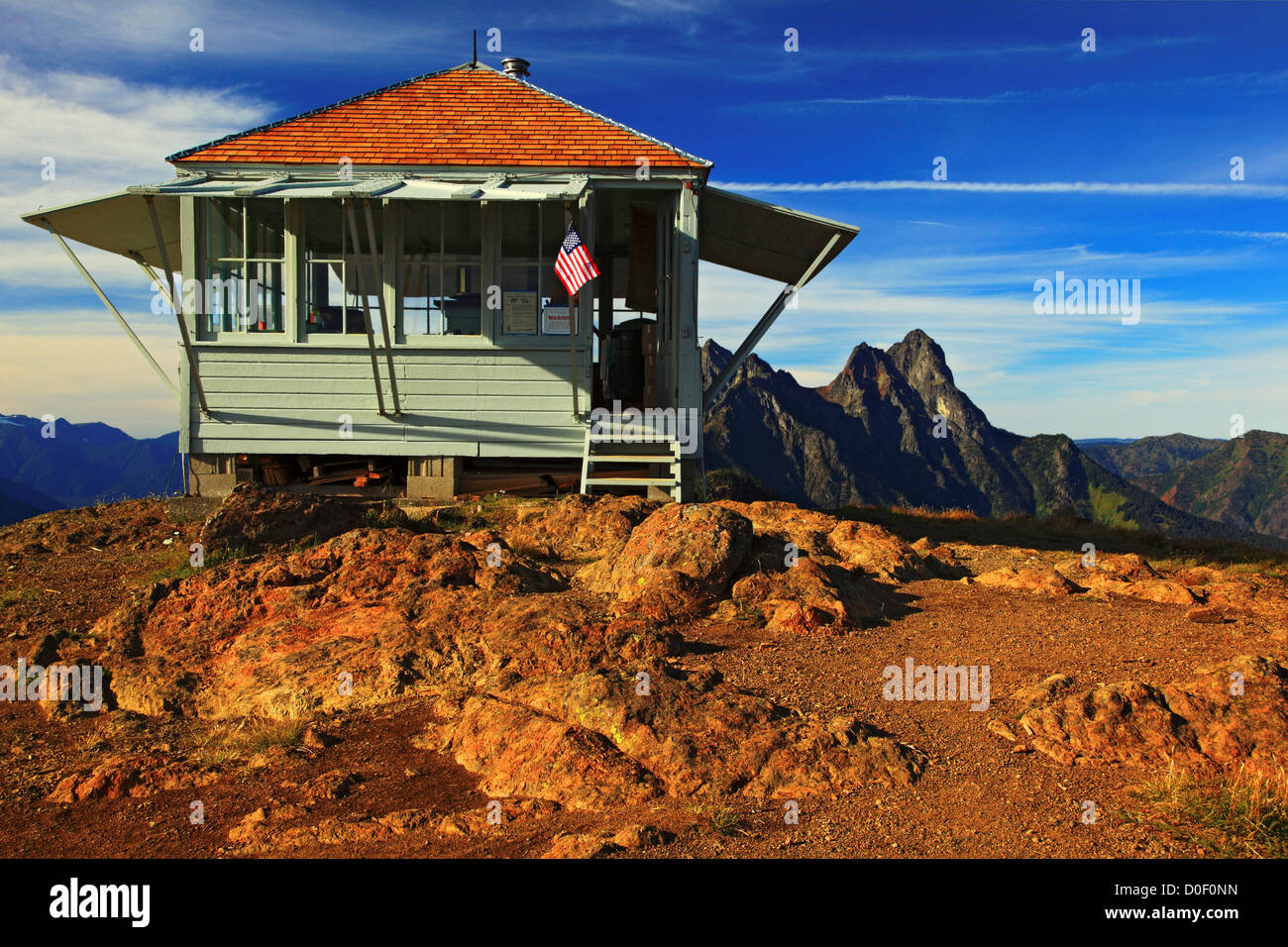 The South Side Desolation Peak Lookout Cabin In Ross Lake National