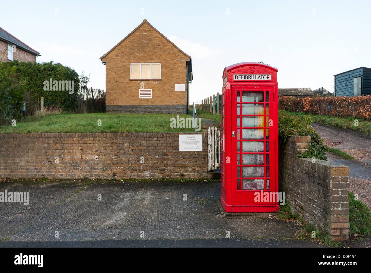 Defibrillator in old telephone box at Terling, Essex Stock Photo Alamy