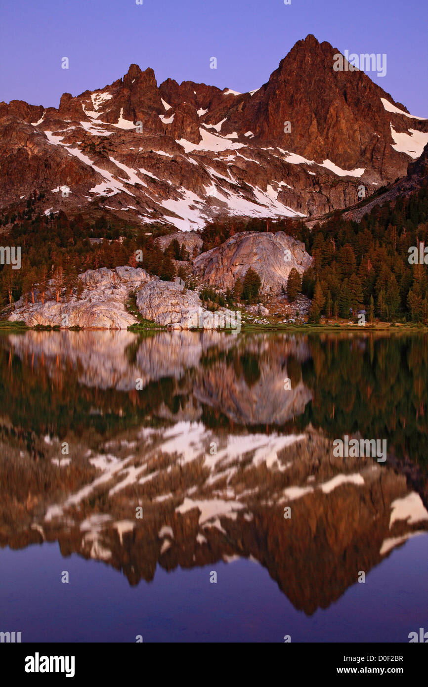 Dawn with The Minarets Reflecting in Ediza Lake in the Ansel Adams ...