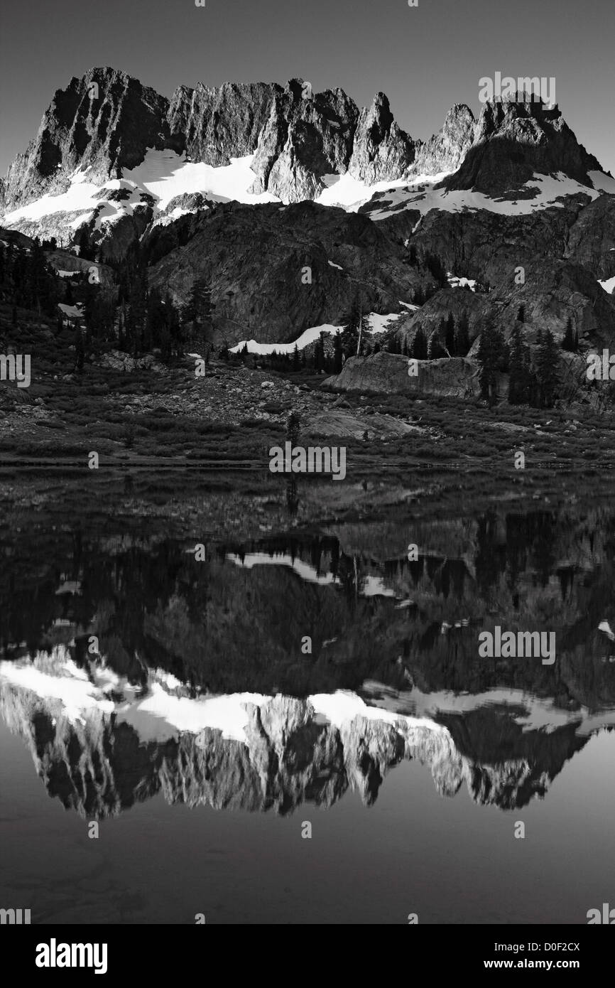 The Minarets reflected In Ediza Lake in the Ansel Adams Wilderness ...