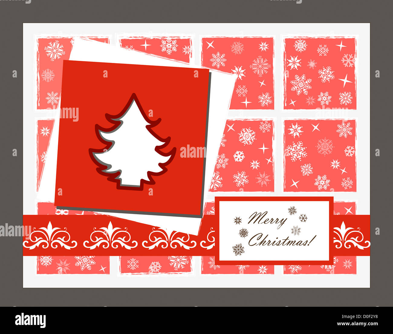 Vector illustration of a nice Christmas card Stock Photo - Alamy
