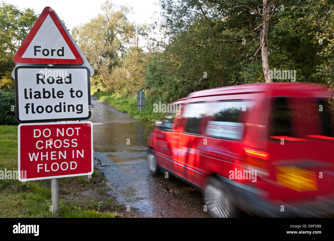 River ford crossing, Worcestershire, England, UK Stock Photo